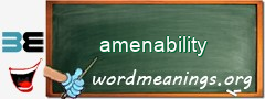 WordMeaning blackboard for amenability